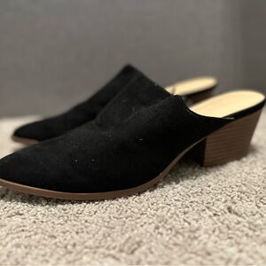 Black Suede Mule/Clog